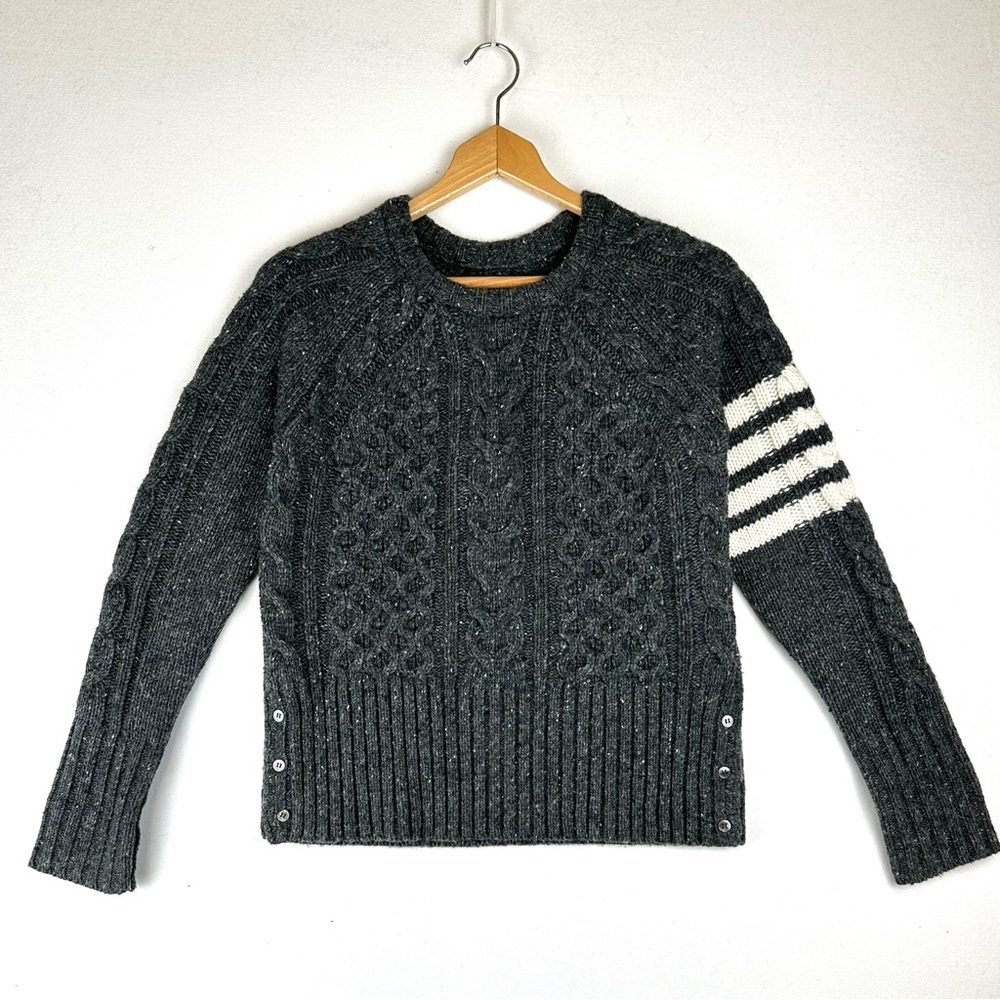 Thom Browne Cable Wool 4 Bar Sweater‎ Made in Italy Luxury Minimalist